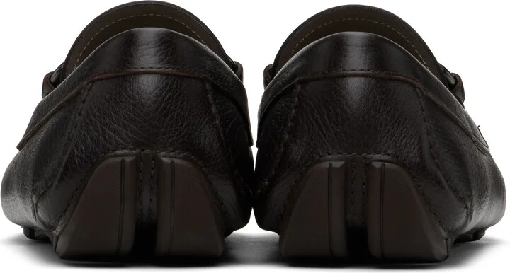 Ferragamo Brown Gancini Ornament Driver Loafers - Image 2