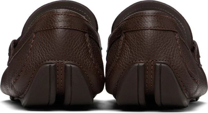 Ferragamo Brown Gancini Ornament Driver Loafers - Image 2
