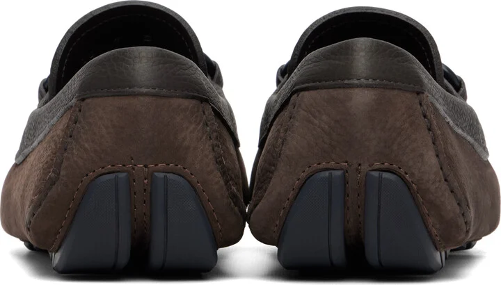 Ferragamo Brown Gancini Ornament Driver Loafers - Image 2