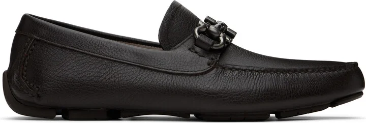 Ferragamo Brown Gancini Ornament Driver Loafers
