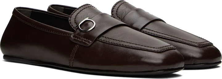 Ferragamo Brown Gancini Ornament Loafers - Image 4