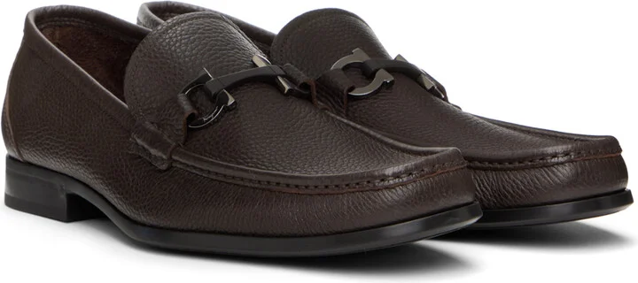 Ferragamo Brown Gancini Ornament Loafers - Image 4