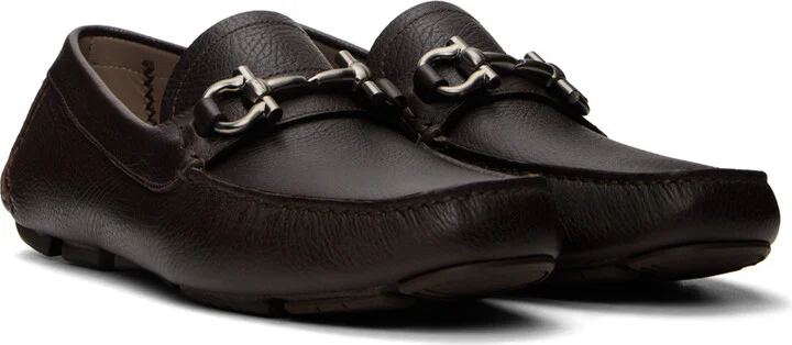 Ferragamo Brown Gancini Ornament Loafers - Image 4