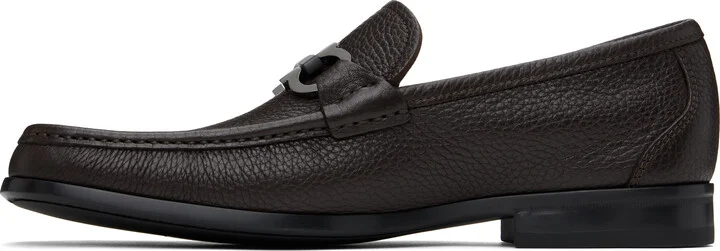 Ferragamo Brown Gancini Ornament Loafers - Image 3