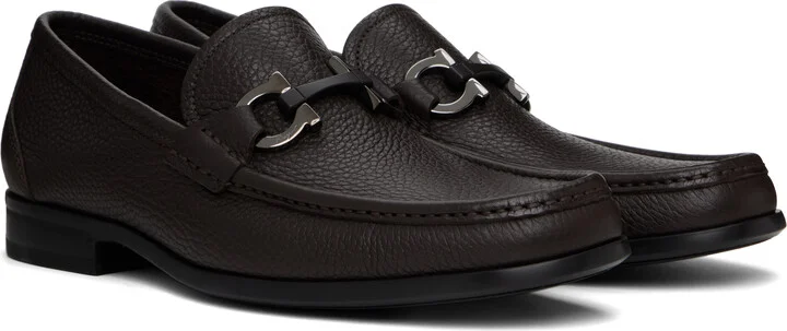 Ferragamo Brown Gancini Ornament Loafers - Image 4