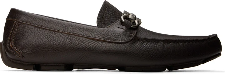 Ferragamo Brown Gancini Ornament Loafers