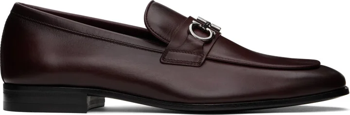 Ferragamo Brown Gancini Ornament Loafers