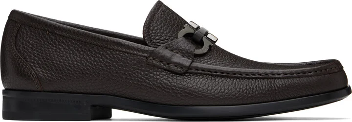 Ferragamo Brown Gancini Ornament Loafers