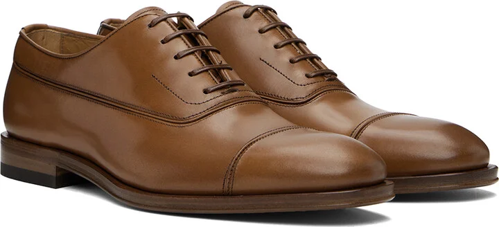 Ferragamo Brown Toe Cap Oxfords - Image 4