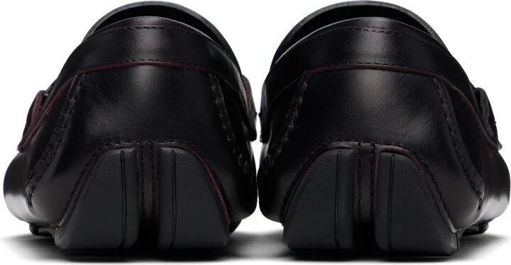 Ferragamo Burgundy Gancini Ornament Driver Loafers - Image 2