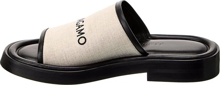 Ferragamo Canvas & Leather Slide - Image 2