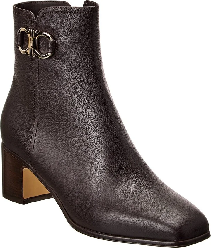 Ferragamo Cassaro Leather Bootie