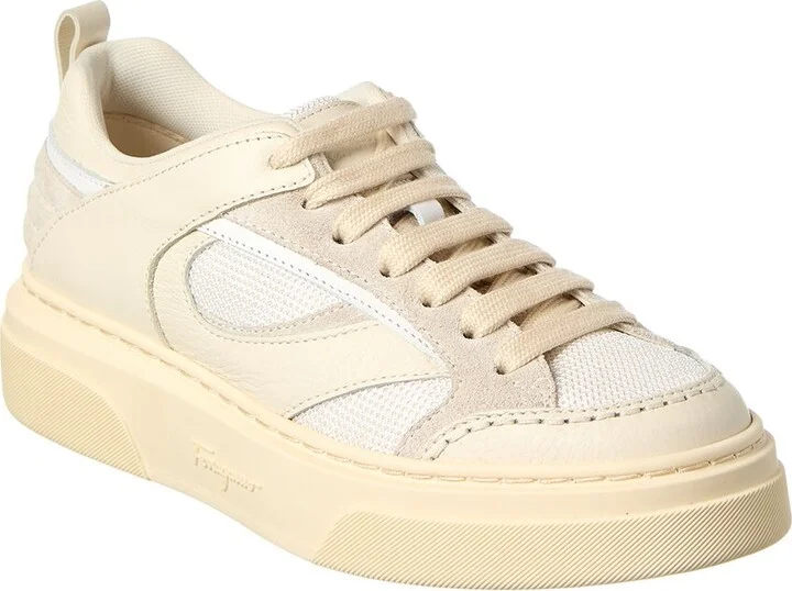Ferragamo Cassina Leather & Mesh Sneaker