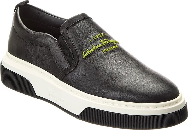 Ferragamo Cassina Saddle Leather Sneaker