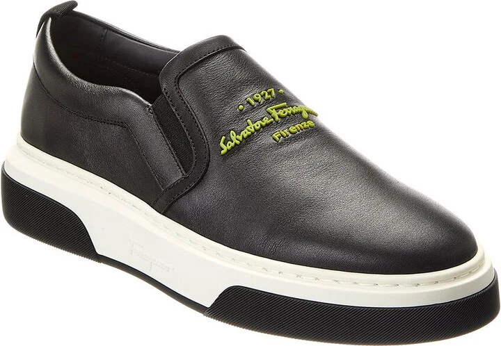 Ferragamo Cassina Saddle Leather Sneaker