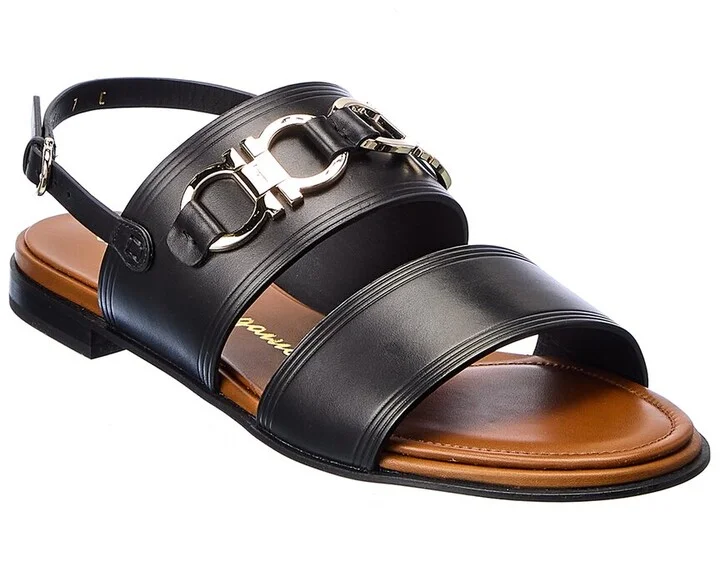 Ferragamo Chaim 10 Leather Sandal