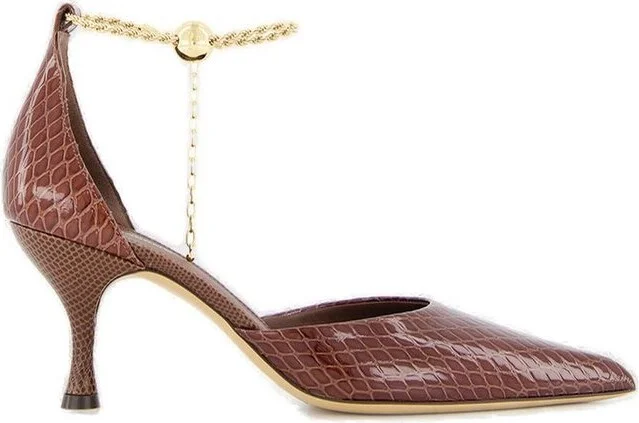 Ferragamo Chain Ankle Strap Pumps