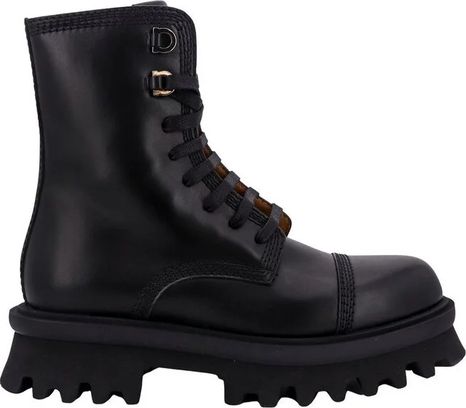 Ferragamo Chunky-Sole Lace-Up Ankle Boots