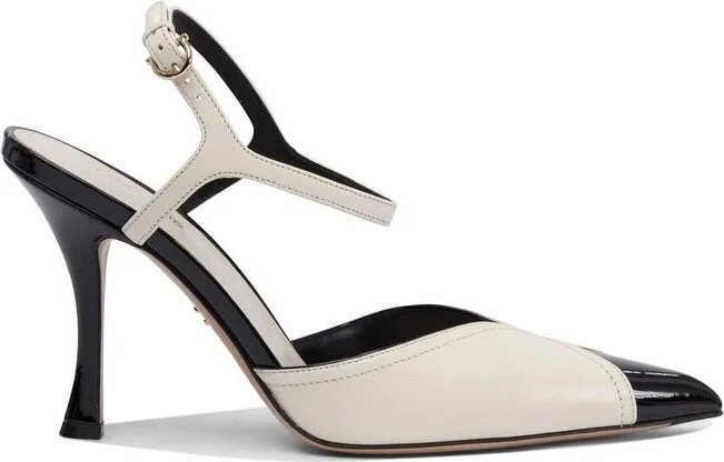 Ferragamo Contrasted-Inlays Pointed-Toe Pumps