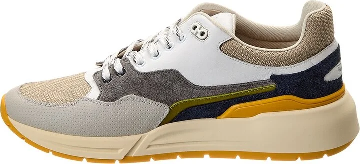 Ferragamo Cosma Low Langur Bitume Leather & Suede Sneaker - Image 2