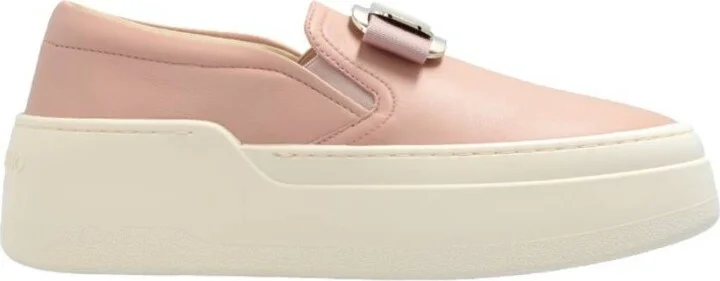 Ferragamo Cristal New Vara Plate Slip On Shoes