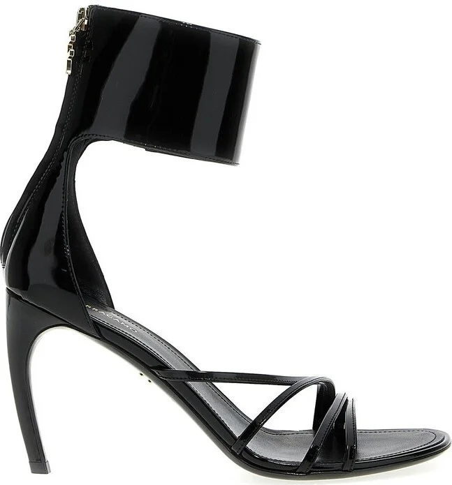 Ferragamo Curved-Heeled Almond Toe Sandals
