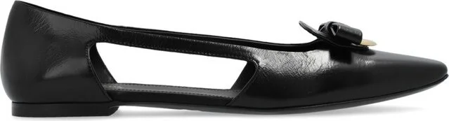 Ferragamo Cut-Out Drop Bow Ballet Flats