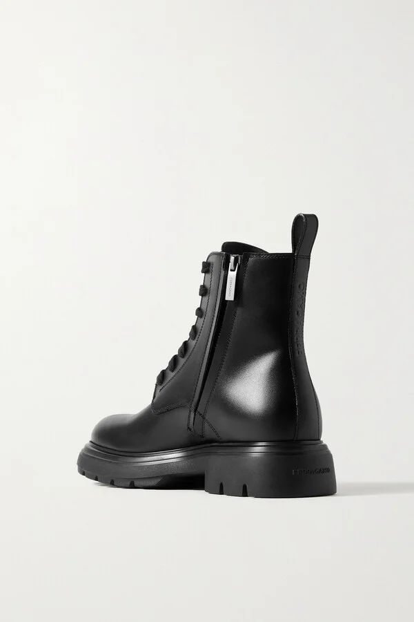 Ferragamo - Dionne Leather Ankle Boots - Black - Image 3