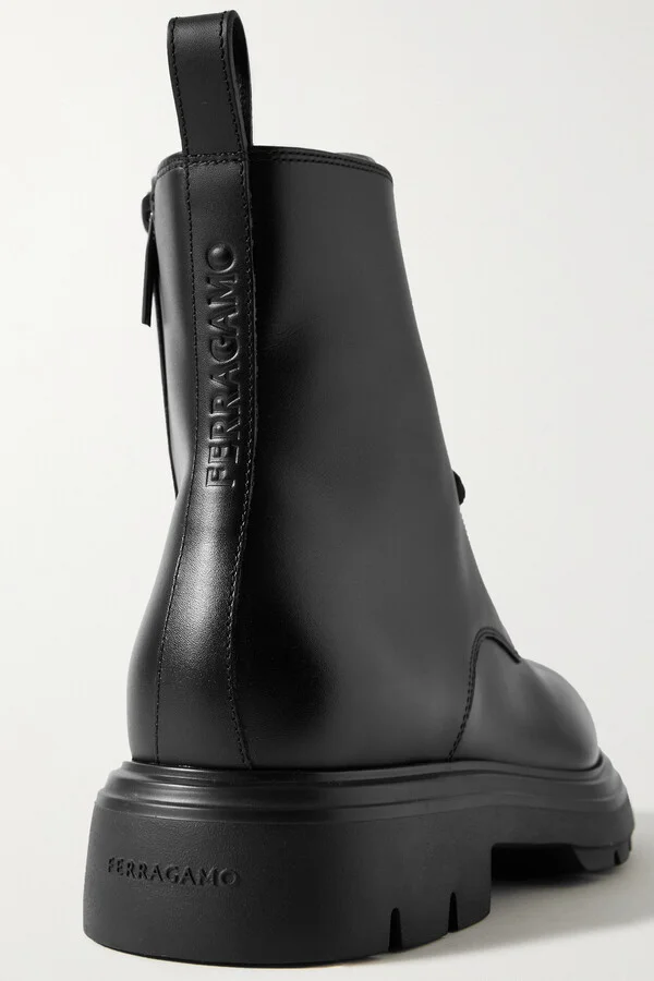 Ferragamo - Dionne Leather Ankle Boots - Black - Image 4