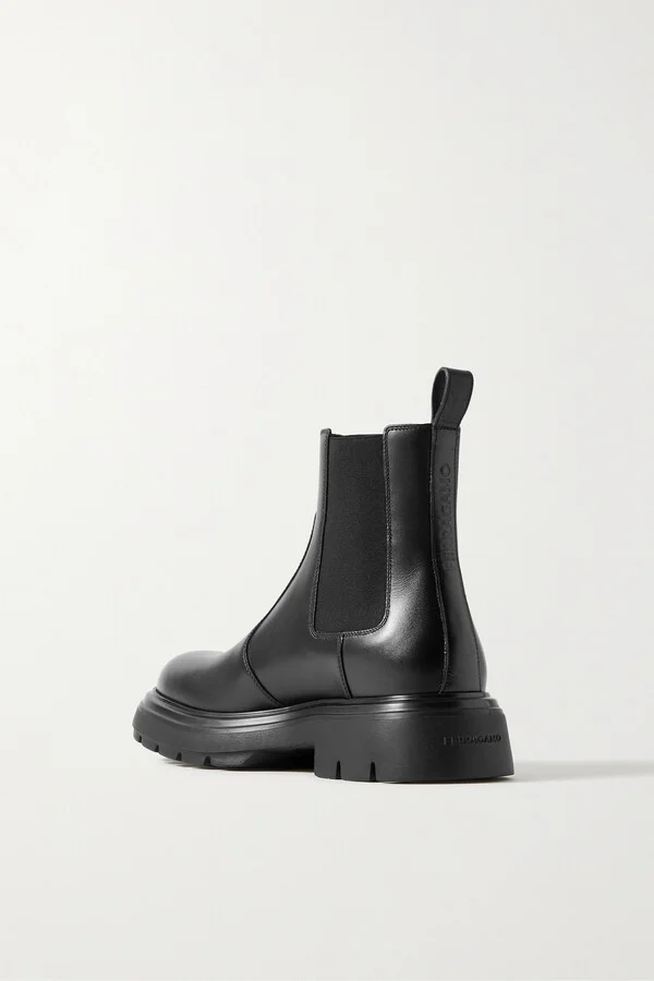 Ferragamo - Dollie Leather Chelsea Boots - Black - Image 3
