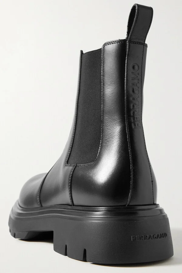 Ferragamo - Dollie Leather Chelsea Boots - Black - Image 4