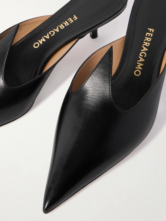 Ferragamo - Dorye Leather Mules - Black - Image 4