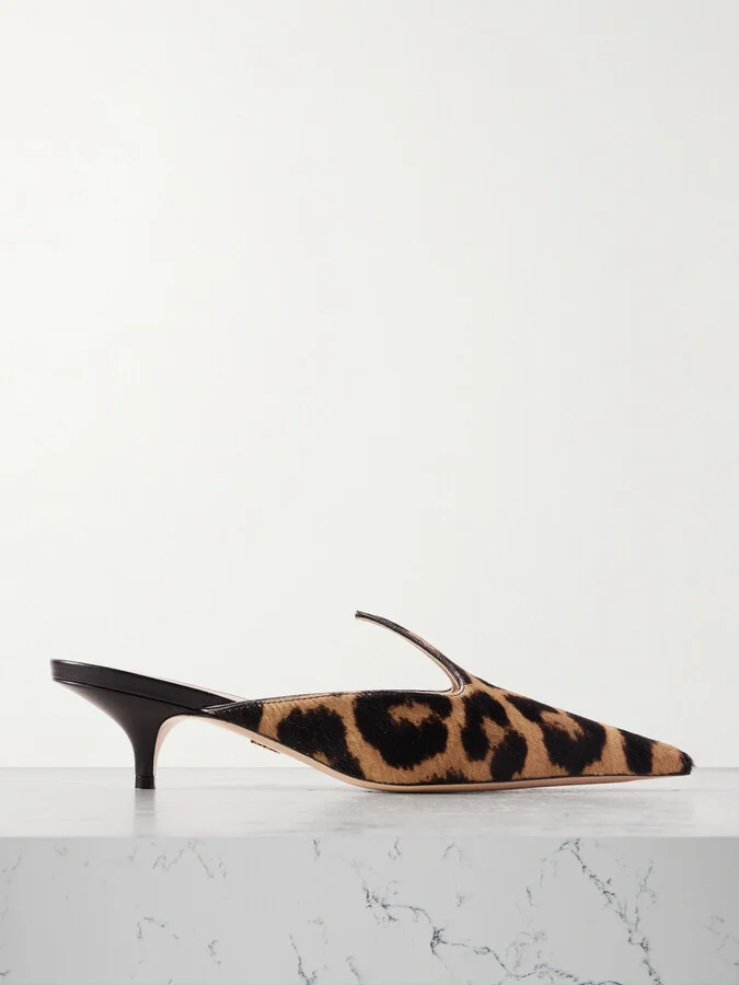 Ferragamo - Dorye Leopard-print Calf Hair Mules - Animal print