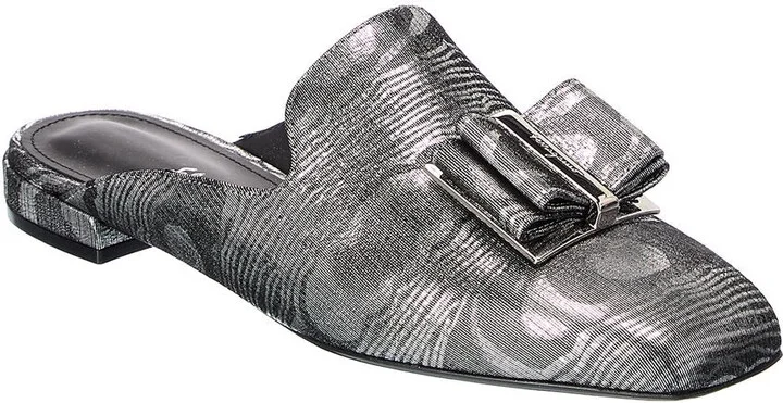 Ferragamo Double Bow Suede Mule