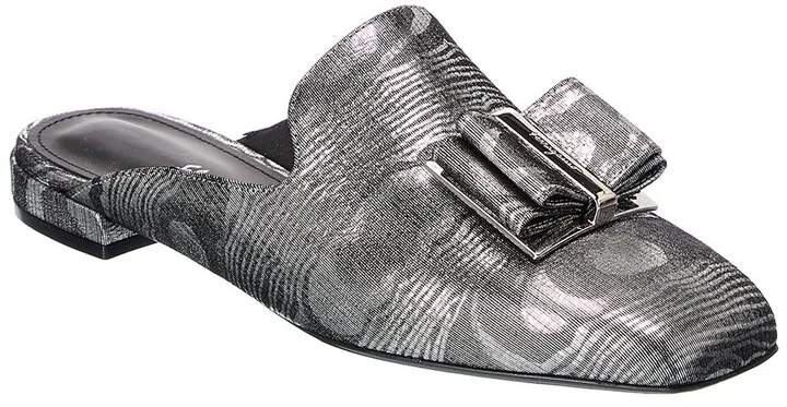 Ferragamo Double Bow Suede Mule