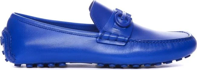 Ferragamo Driver Gancini-Plaque Slip-On Loafers