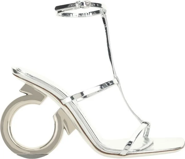 Ferragamo Elina Metallic-Finish Buckle-Fastened Sandals
