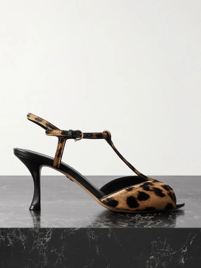 Ferragamo - Ely Leo Leopard-print Pony Hair Sandals - Animal print