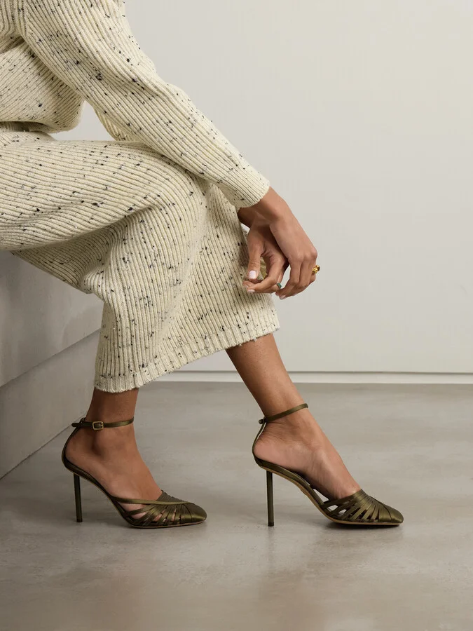 Ferragamo - Ermelia 95 Satin Point-toe Pumps - Green - Image 6