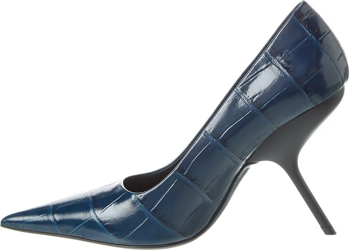 Ferragamo Eva Croc-Embossed Leather Pump - Image 2
