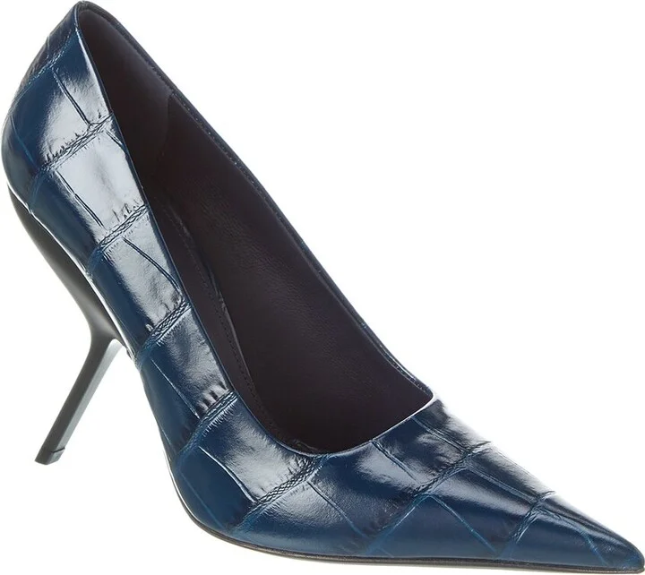 Ferragamo Eva Croc-Embossed Leather Pump