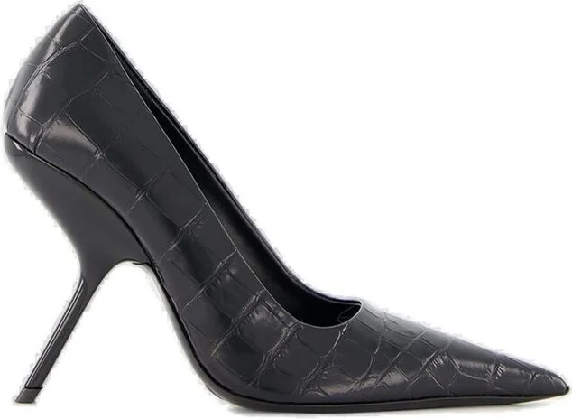 Ferragamo Eva Embossed Pointed Toe Pumps