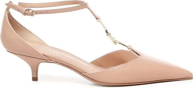 Ferragamo F Buckle T-Strap Pumps