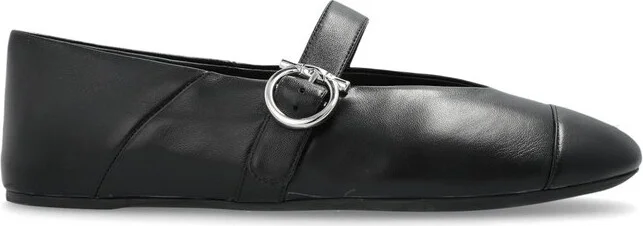 Ferragamo Gancini Almond-Toe Ballet Flats