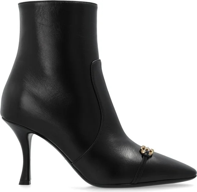 Ferragamo Gancini-Buckle Pointed-Toe Ankle Boots