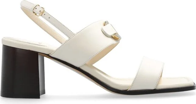 Ferragamo Gancini-Buckle Square-Toe Sandals