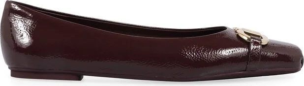 Ferragamo Gancini Embellished Ballet Flat Shoes