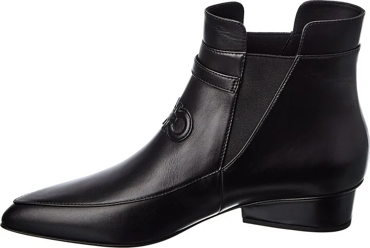 Ferragamo Gancini Leather Bootie - Image 2