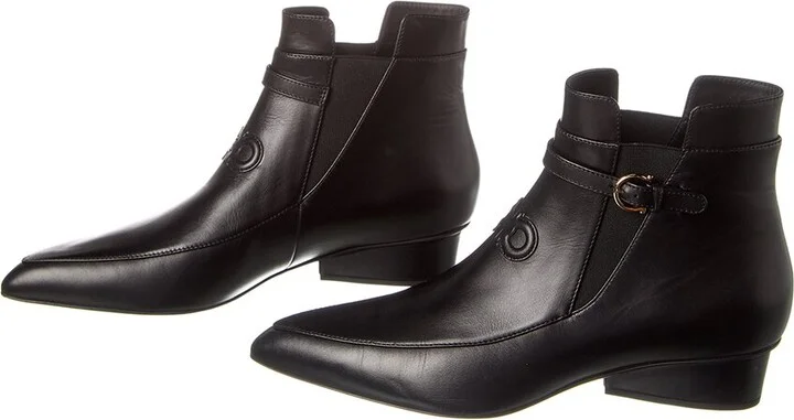 Ferragamo Gancini Leather Bootie (Authentic Pre-Loved) - Image 2