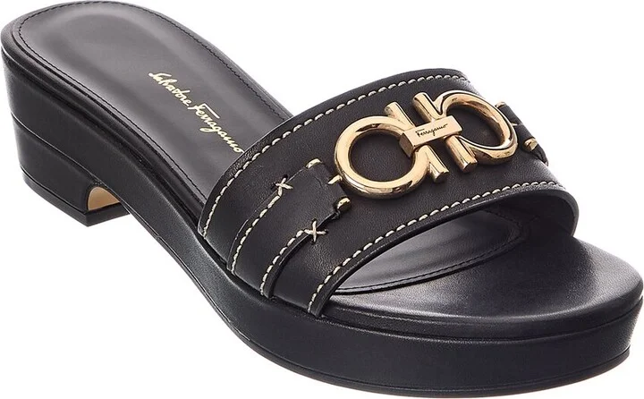 Ferragamo Gancini Leather Clog
